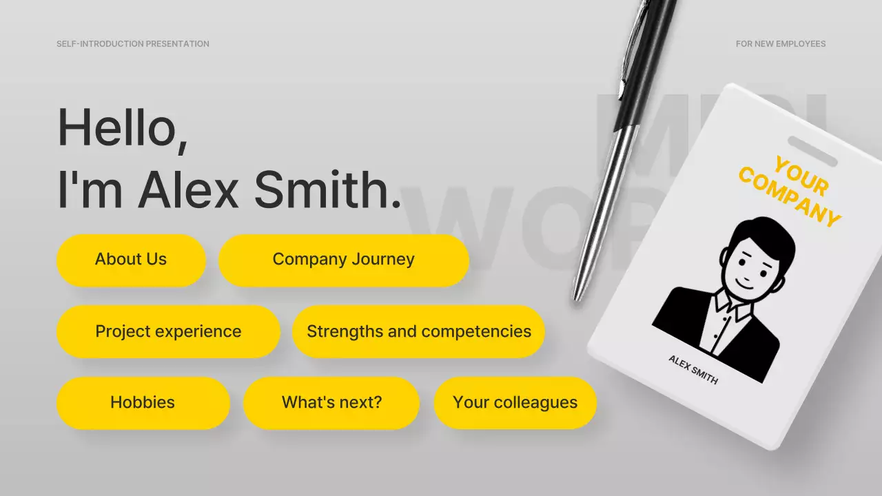 옐로우 프로페셔널 직원 가이드 프레젠테이션