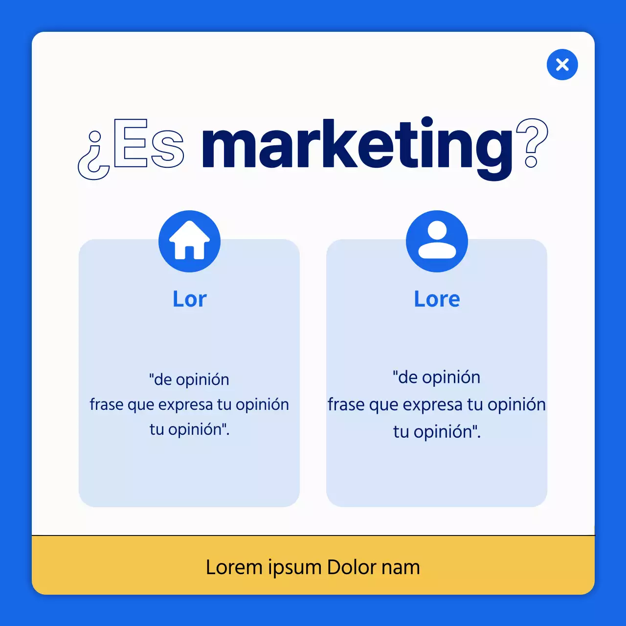 Explicación de la información para un simple patrón oscuro de azul y amarillo