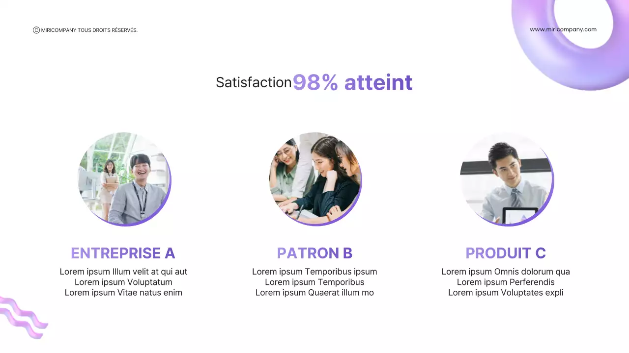 Formes 3D avec un dégradé violet pour les présentations professionnelles