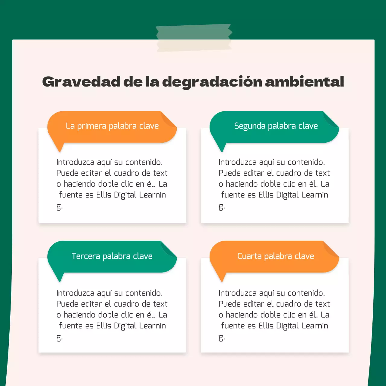 Un bonito concepto de pegatina naranja y verde para el medio ambiente CardNews