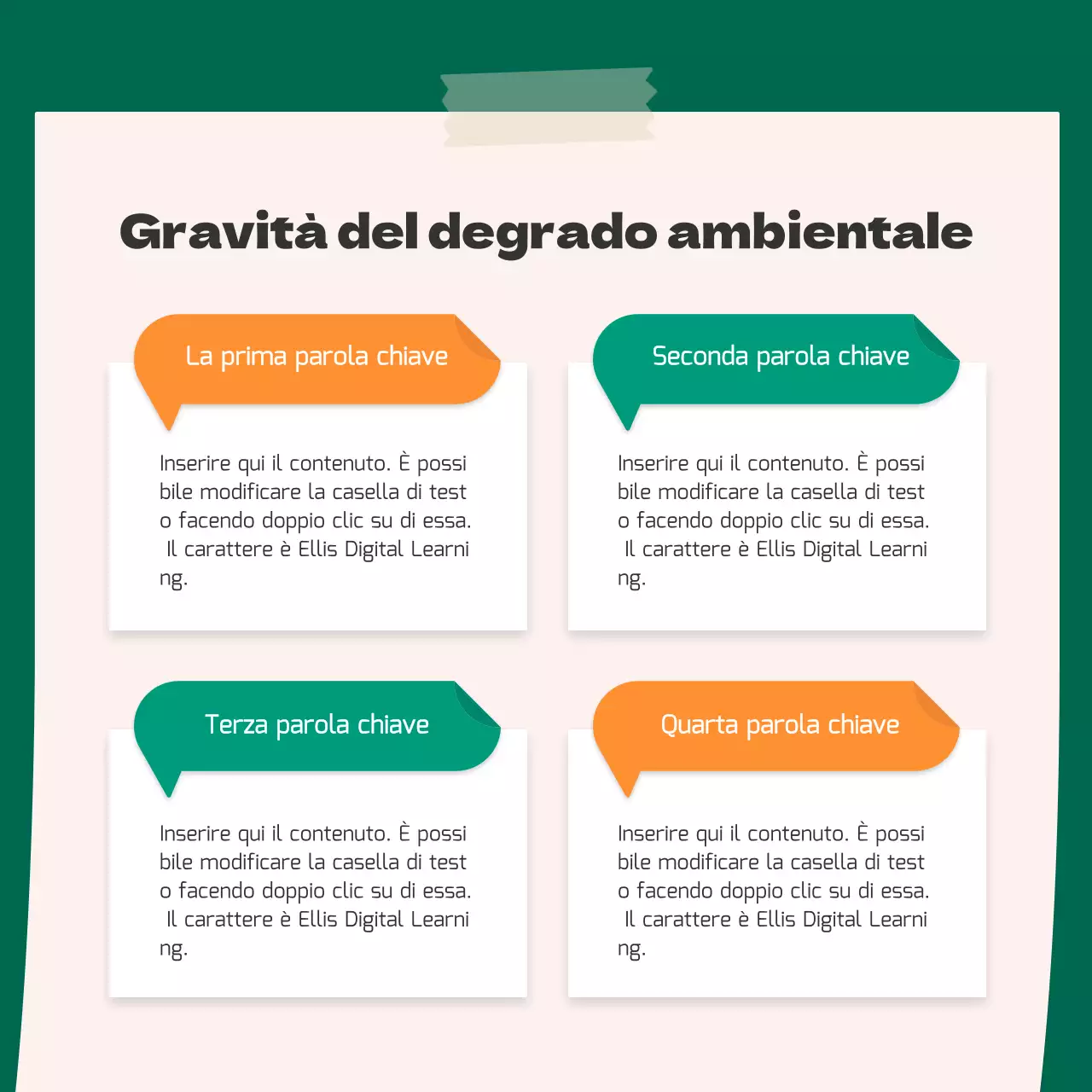 Un simpatico concetto di adesivo arancione e verde per l'ambiente CardNews