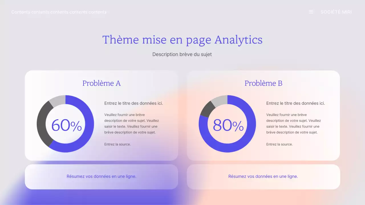Modèle de présentation d'entreprise avec dégradé violet