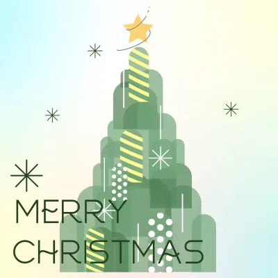 초록색 타원형으로 구성된 크리스마스 트리