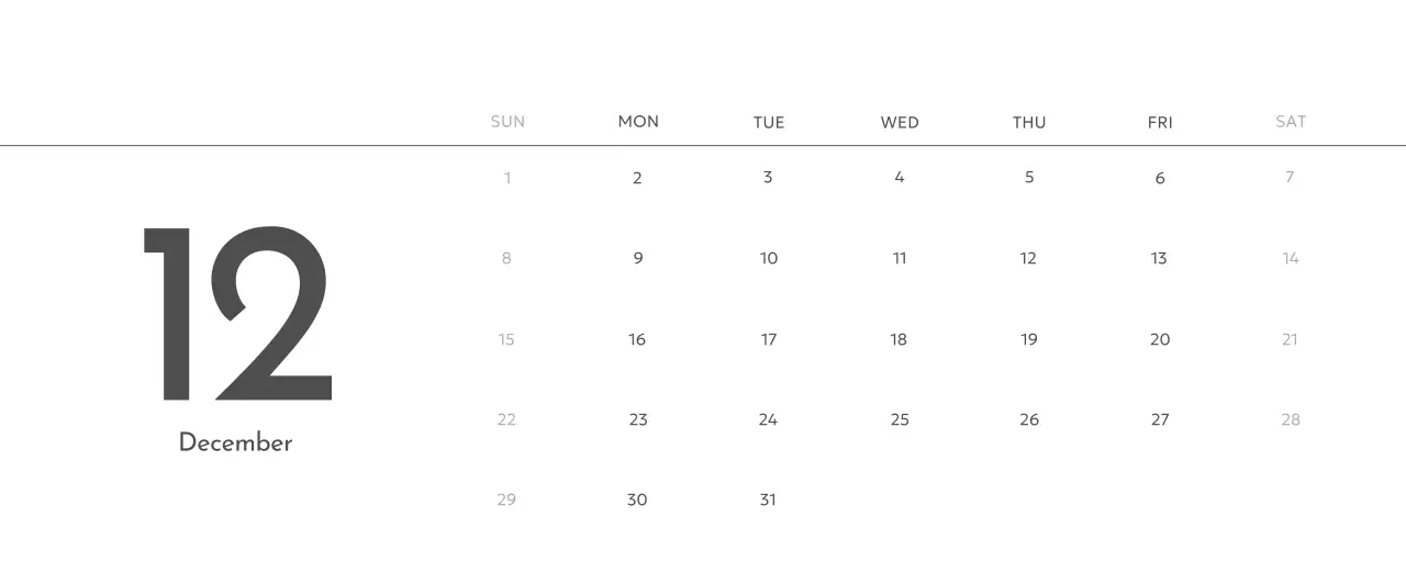 すっきりとした都会的な雰囲気のフォトカレンダー