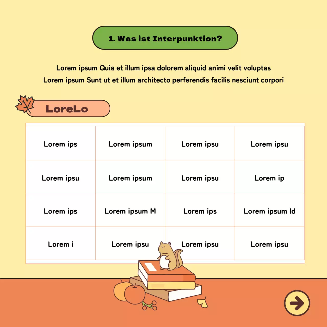 Koreanisches Sprachlehrmaterial mit niedlichen Illustrationen in Gelb und Orange