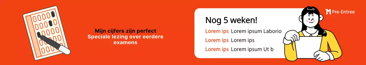 Schoolpromotie met illustratie van examenconcept in rode kleur
