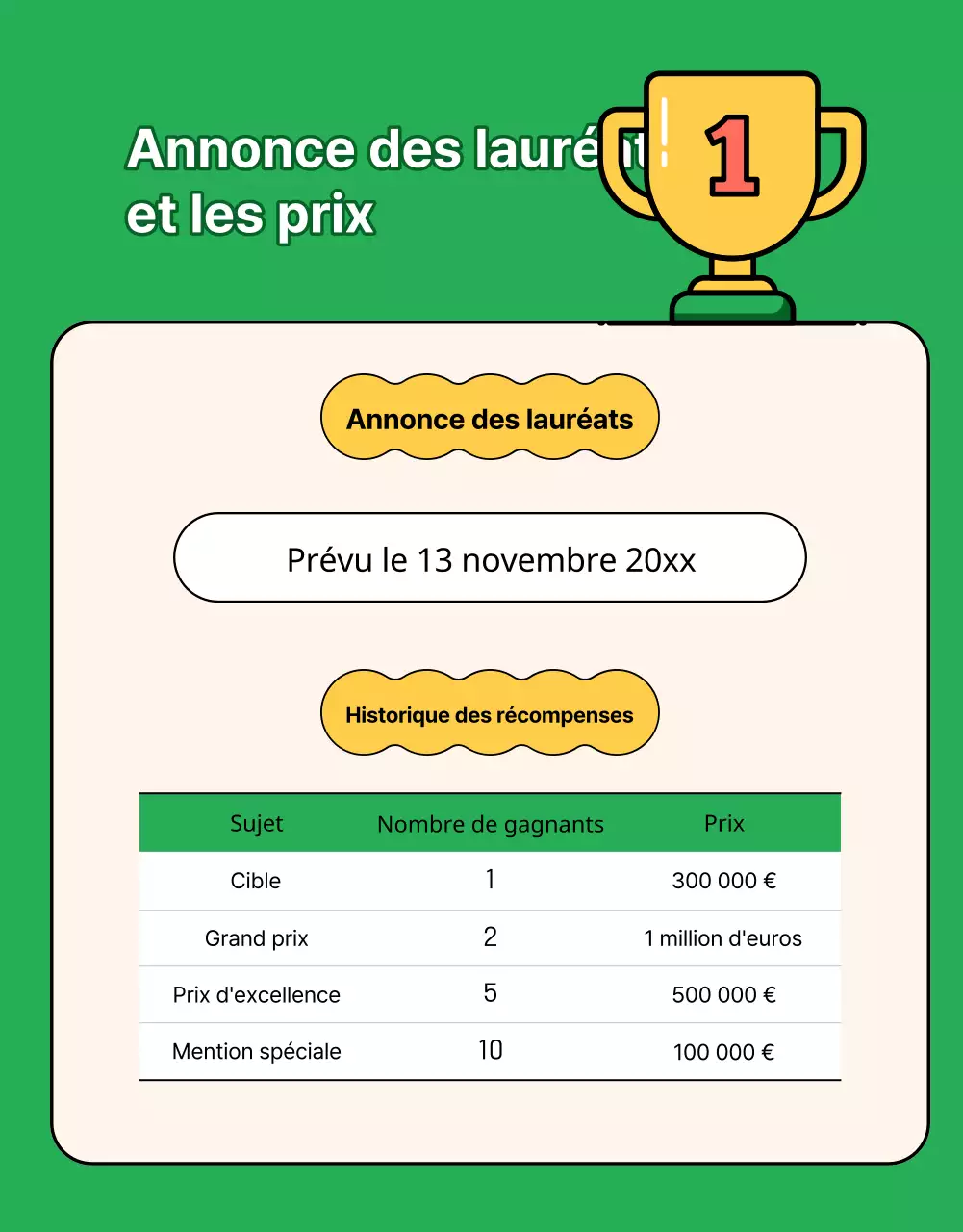 Concours d'illustration de livre vert et jaune