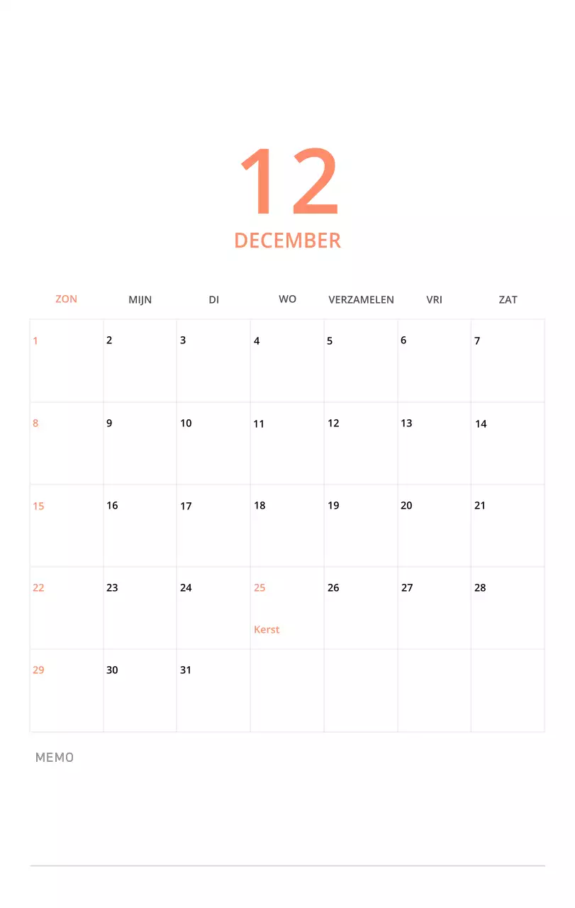 Schattige geïllustreerde groene bureaukalender met familiethema