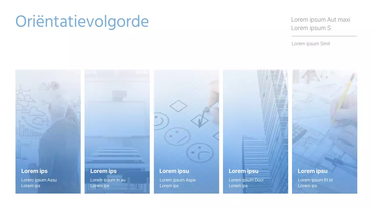 Cursusoriëntatie met behulp van een foto met een lichtblauw en wit kleurverloop