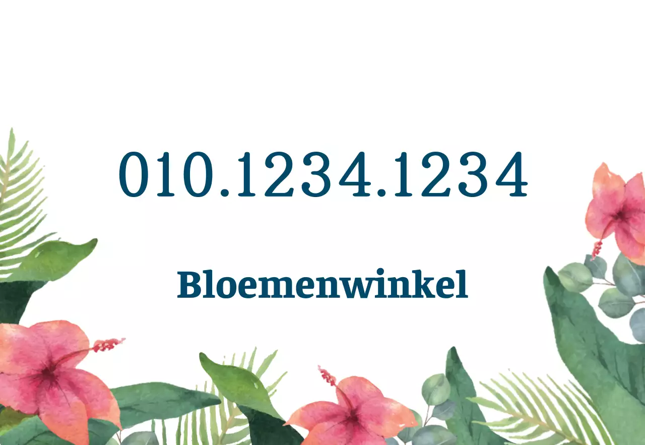 Toevallige bloemen in gedempte kleuren Een eenvoudig uithangbord met bloemenwinkeltekst en bloemenillustraties.