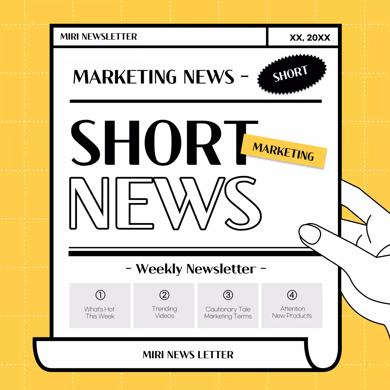 옐로우 모던 마케팅 뉴스레터 인스타그램 캐러셀