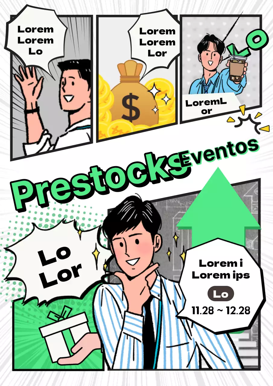 Anúncios kitsch de investimento em acções a preto e branco e anuários