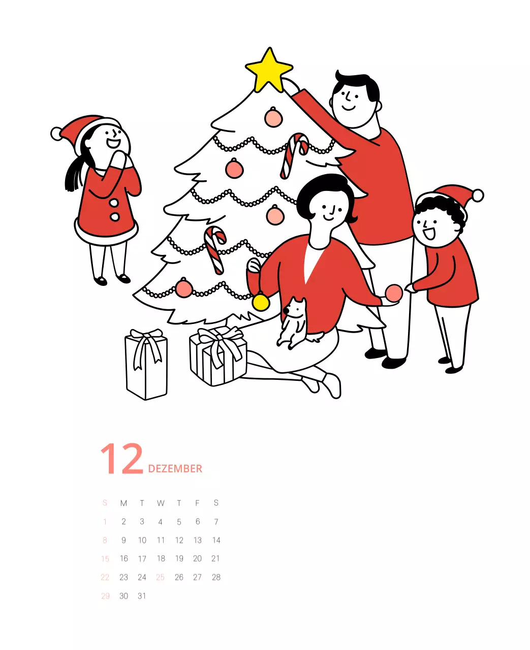 Mehrfarbiger Bildkalender