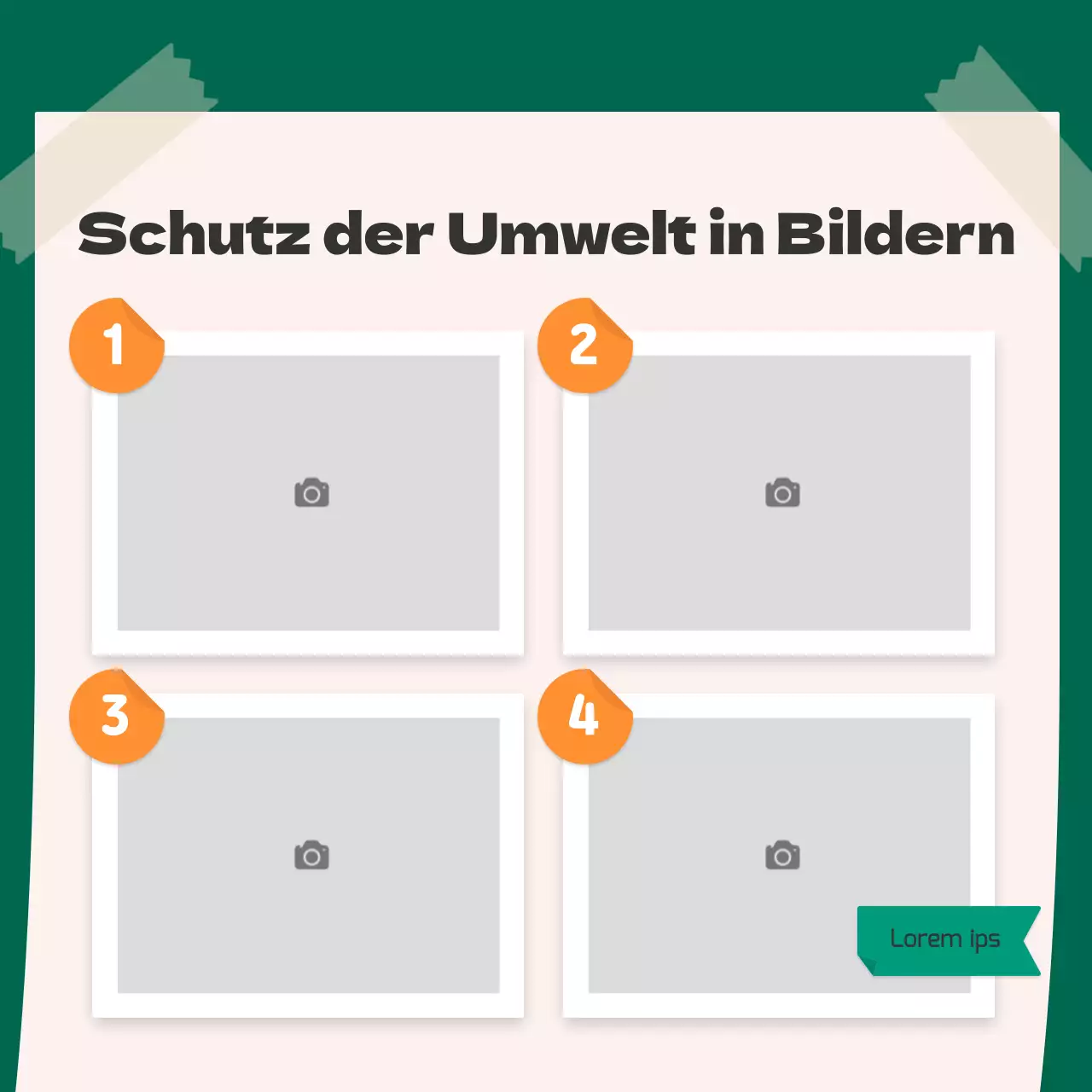 Ein süßes orange-grünes Aufkleberkonzept für die Umwelt CardNews