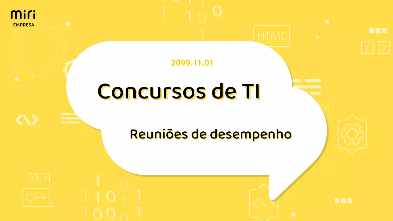 Relatório simples do IT Scorecard com fundo amarelo