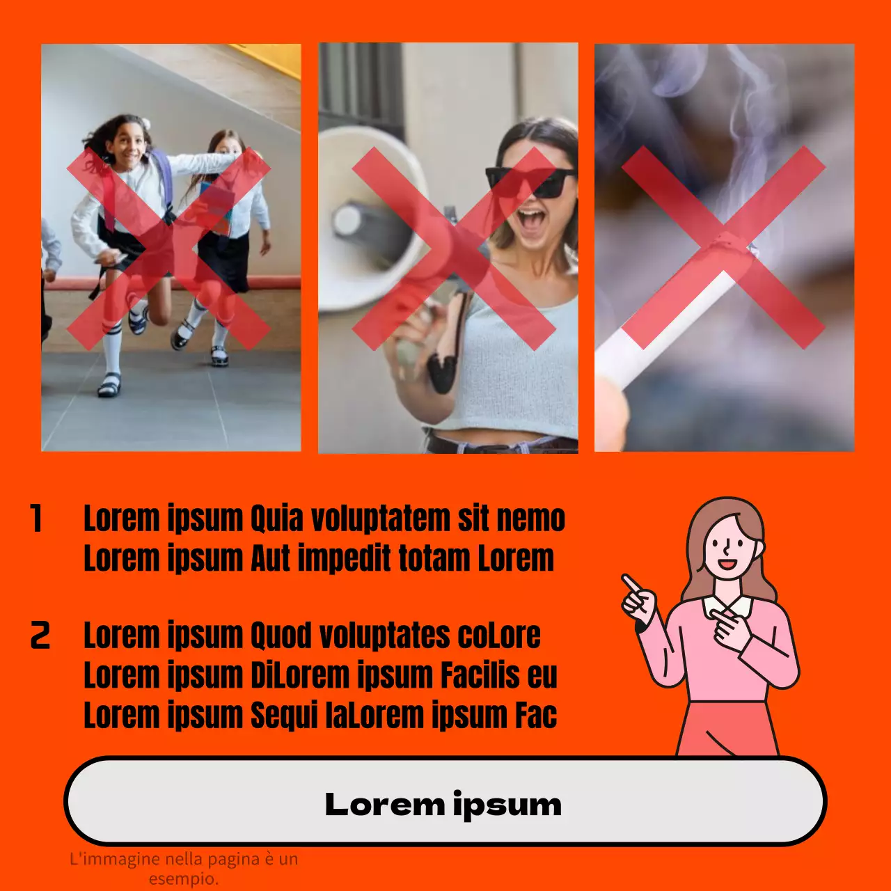 Guida all'utilizzo degli spazi culturali con sfondo e cornici arancioni