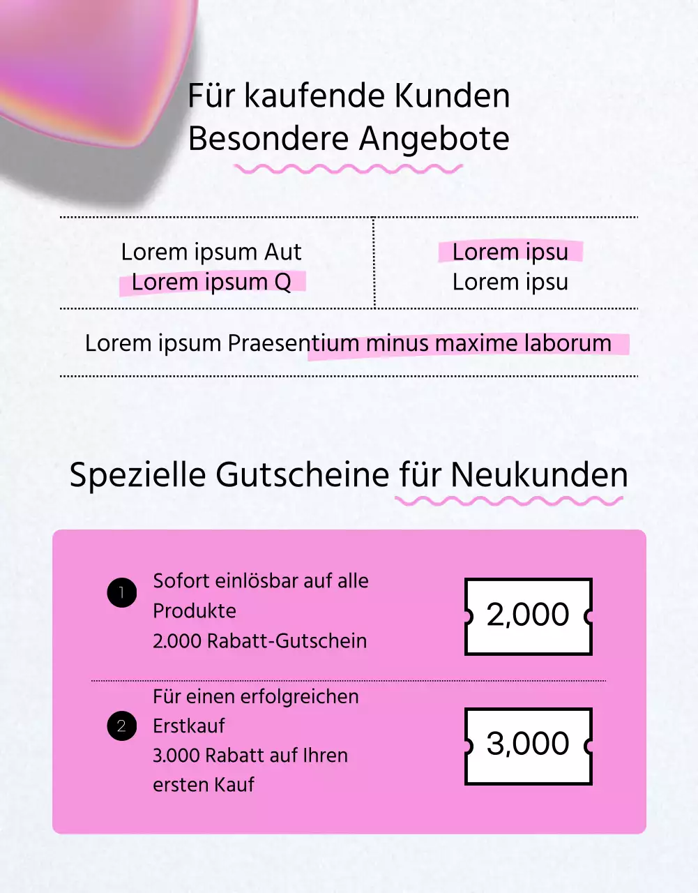 Schulanfangsfeier mit schwarzen und rosa 3D-Herzen