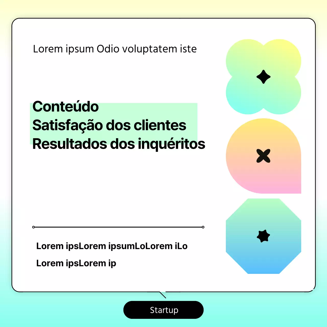 Gradiente amarelo e azul claro para resultados de inquéritos limpos