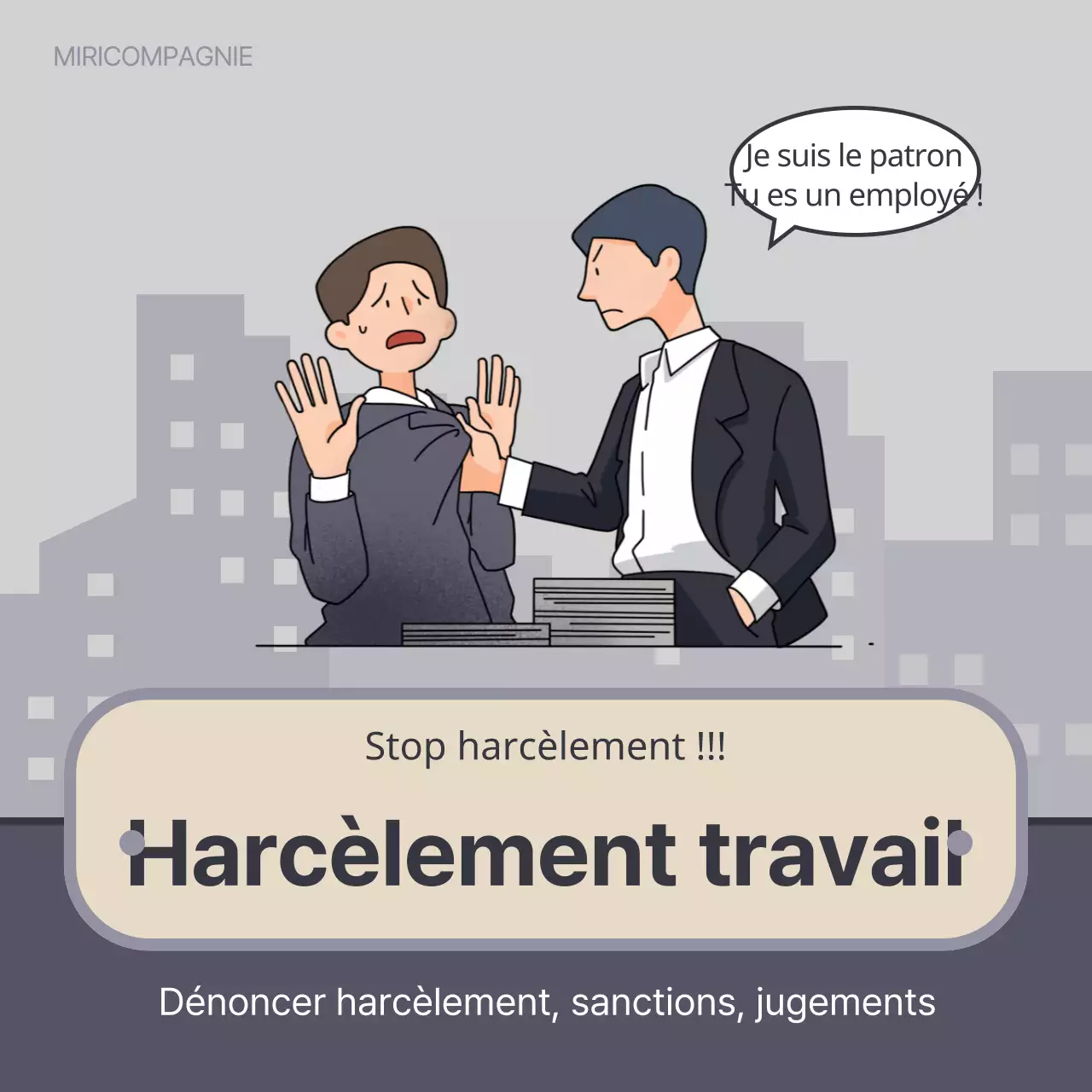 Un guide pour dénoncer le harcèlement au travail en marine et gris vintage