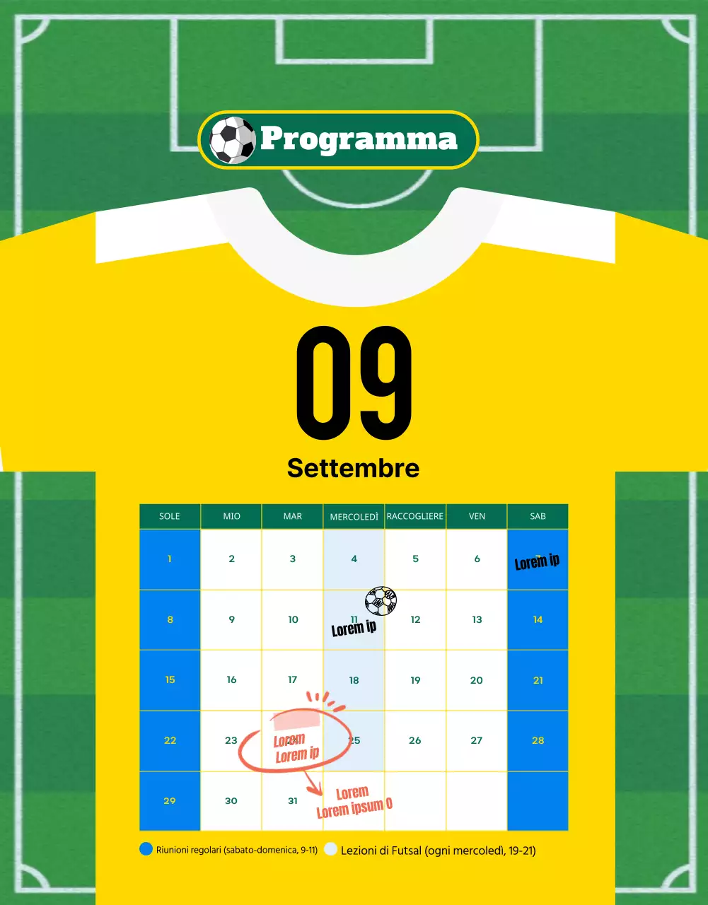 Reclutamento per la squadra di calcio femminile gialloverde