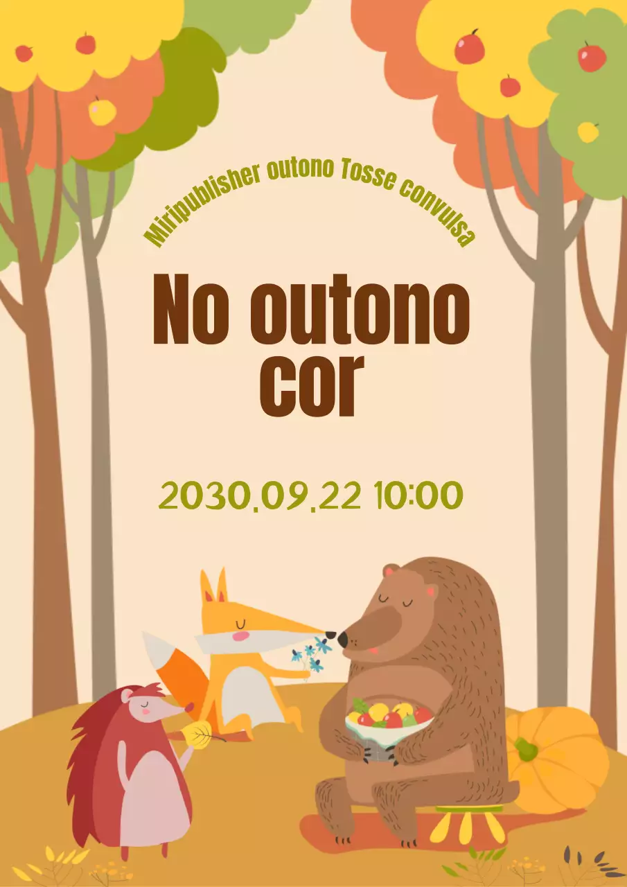 Castanho, ilustrado grous outonais