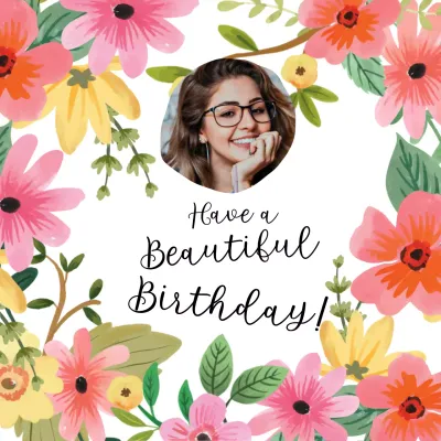 꽃 귀여운 화려한 생일