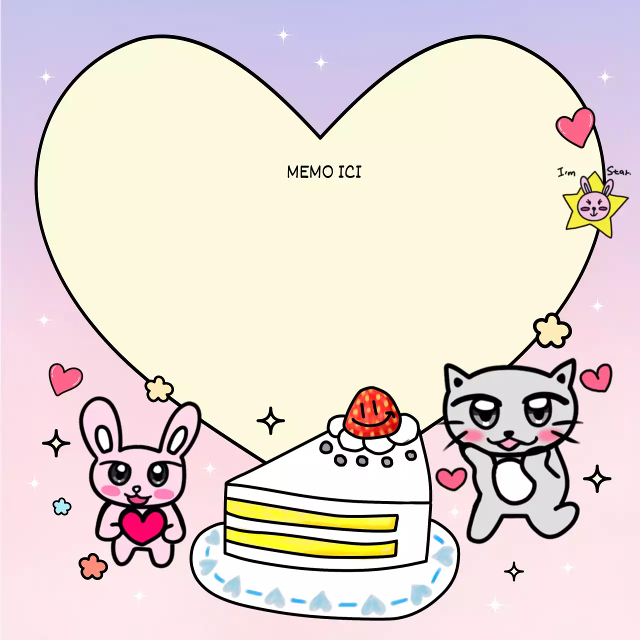 Bloc-notes en forme de coeur en rose, kitsch et mignon