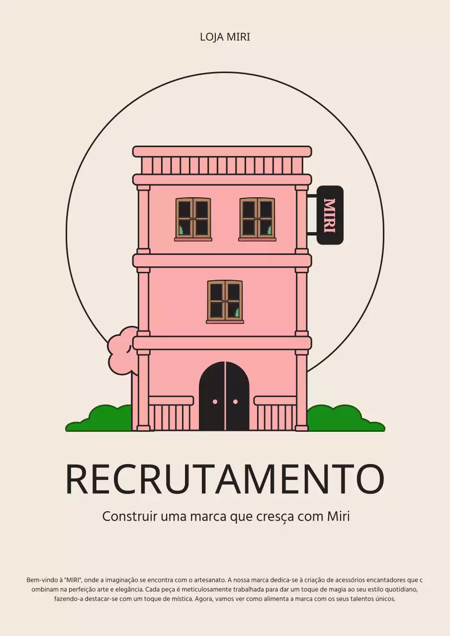 Anúncios de emprego com a marca do conceito de edifício bege e cor-de-rosa