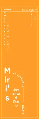 Banner promocional de teatro con fondo amarillo sólido