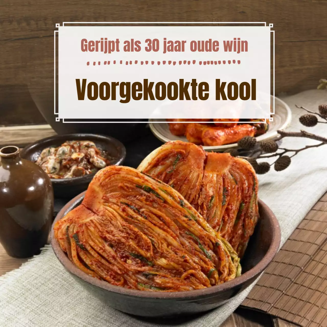 Bruine, traditionele ingemaakte kool ad