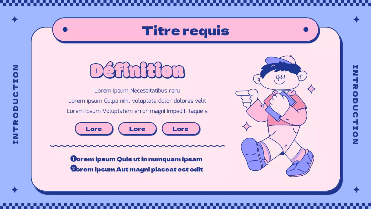 Introduire le concept de mignons personnages roses et violets