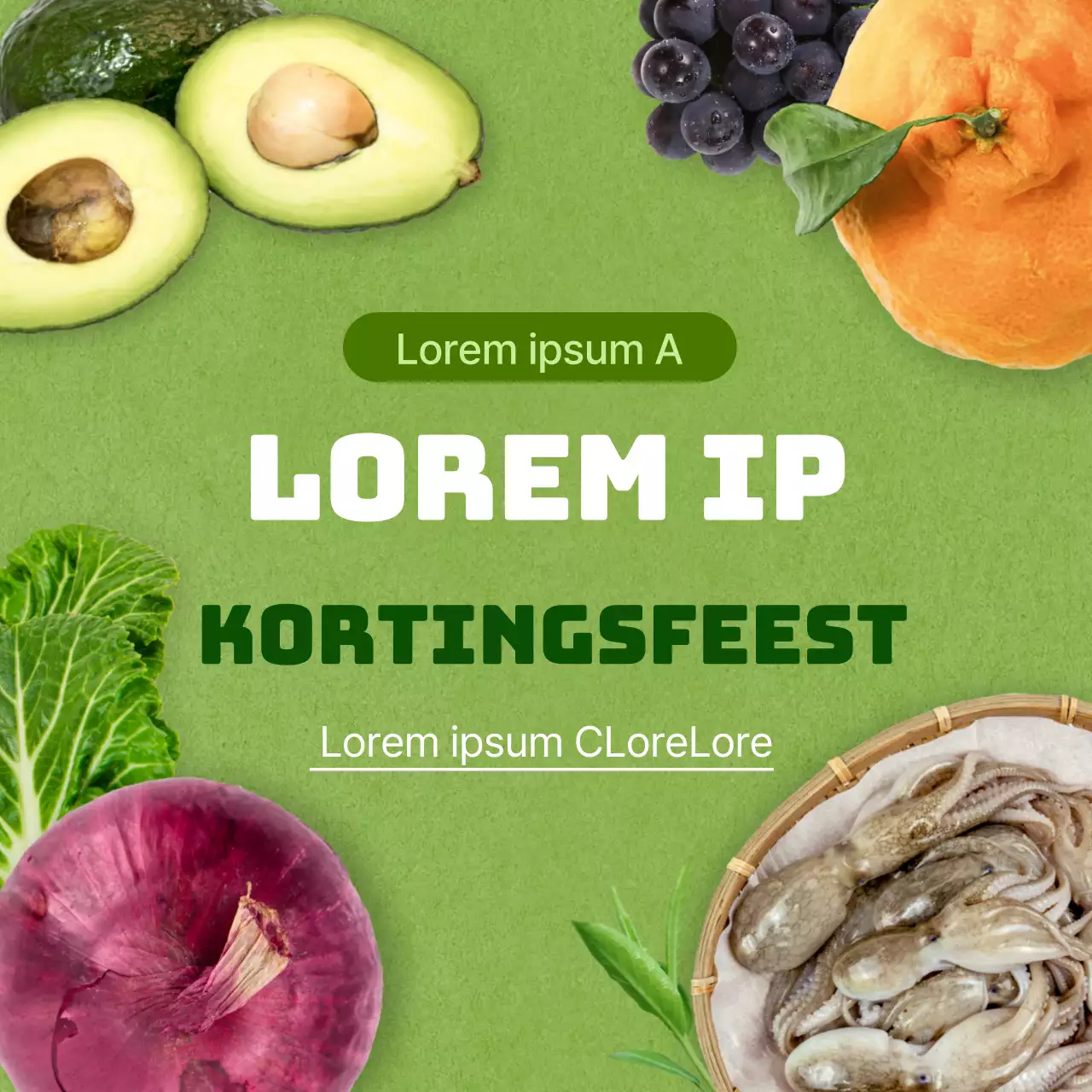 Lime groene flyer korting evenement