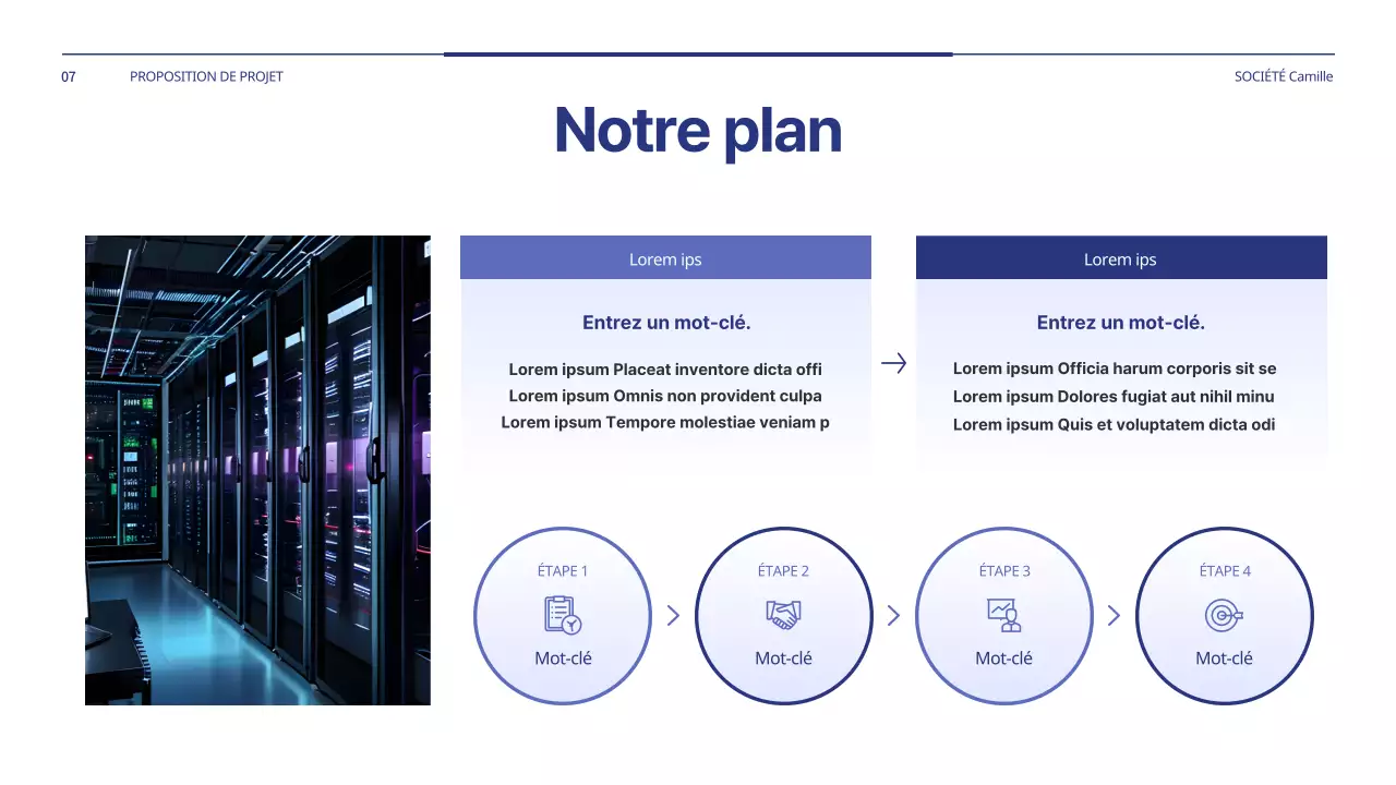 Une proposition de projet simple en bleu