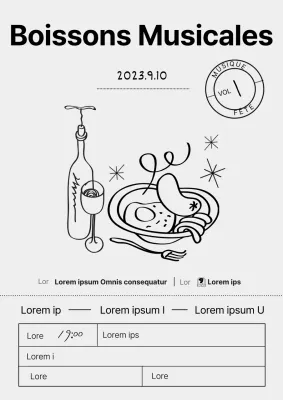 Billet de promotion de la chanson illustré en noir et blanc