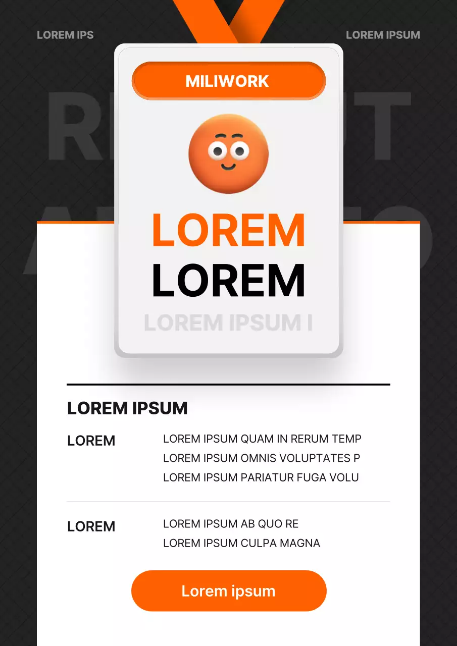 Annunci di lavoro moderni in nero e arancione