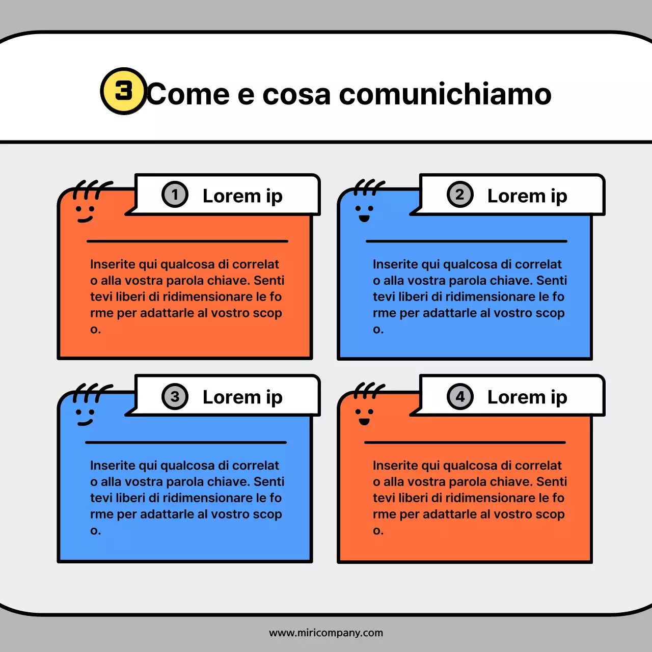 Simpatiche sagome di personaggi in arancione e blu: schede concettualiNews Kit