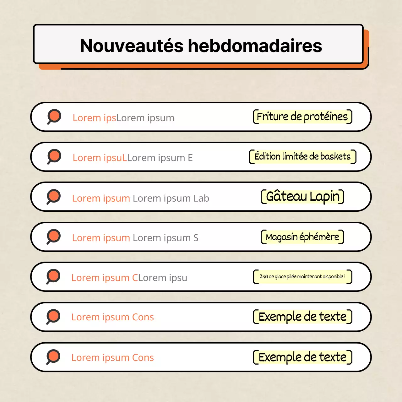 Orange et blanc, moderne et propre, mettant en valeur les informations marketing