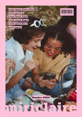 Magazines de mode à l'ambiance rose rétro