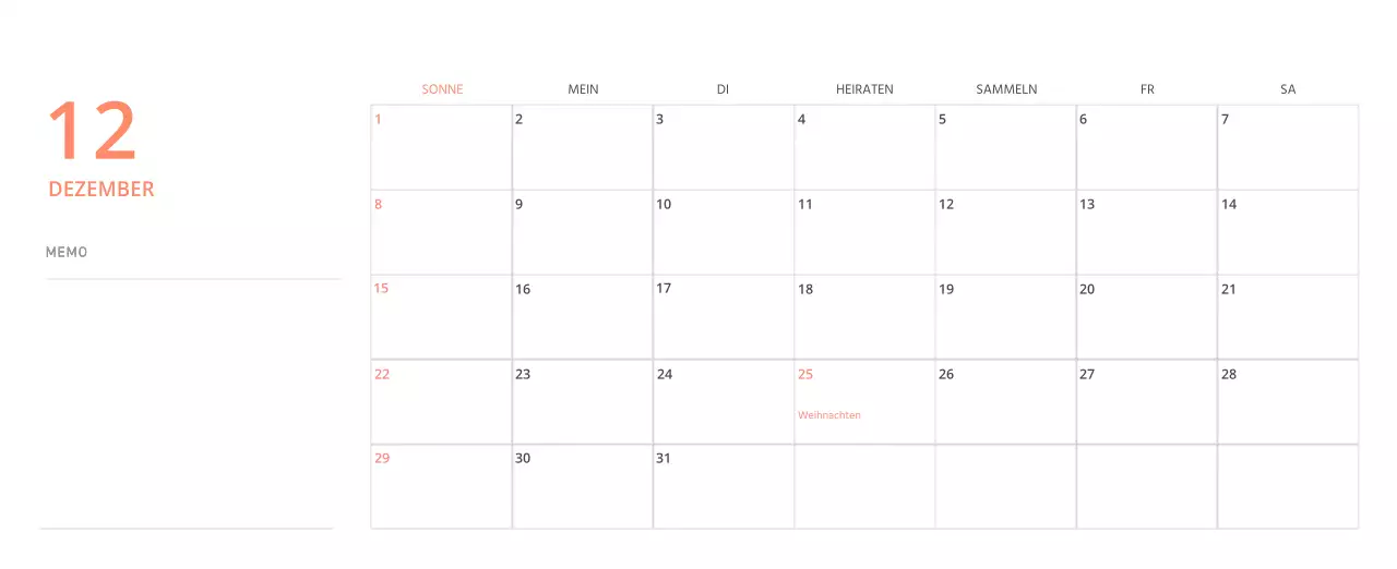 Niedlich illustrierter grüner Tischkalender mit Familienthemen