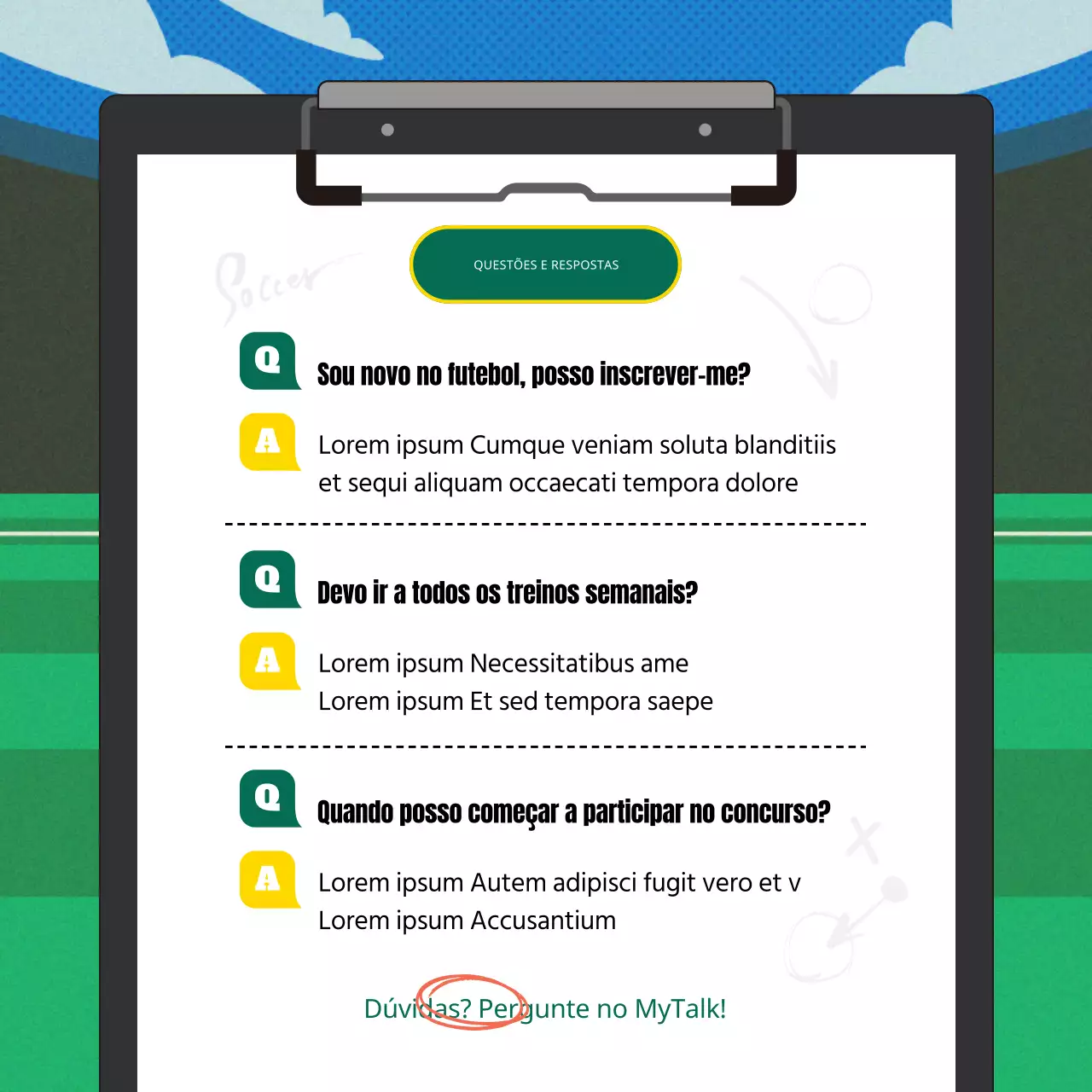 Um simples post de perguntas e respostas sobre o futebol verde e azul