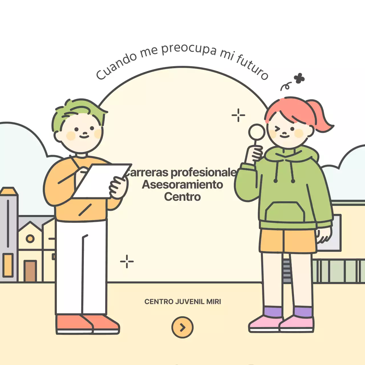 Promover un bonito centro de orientación profesional amarillo y chartreuse