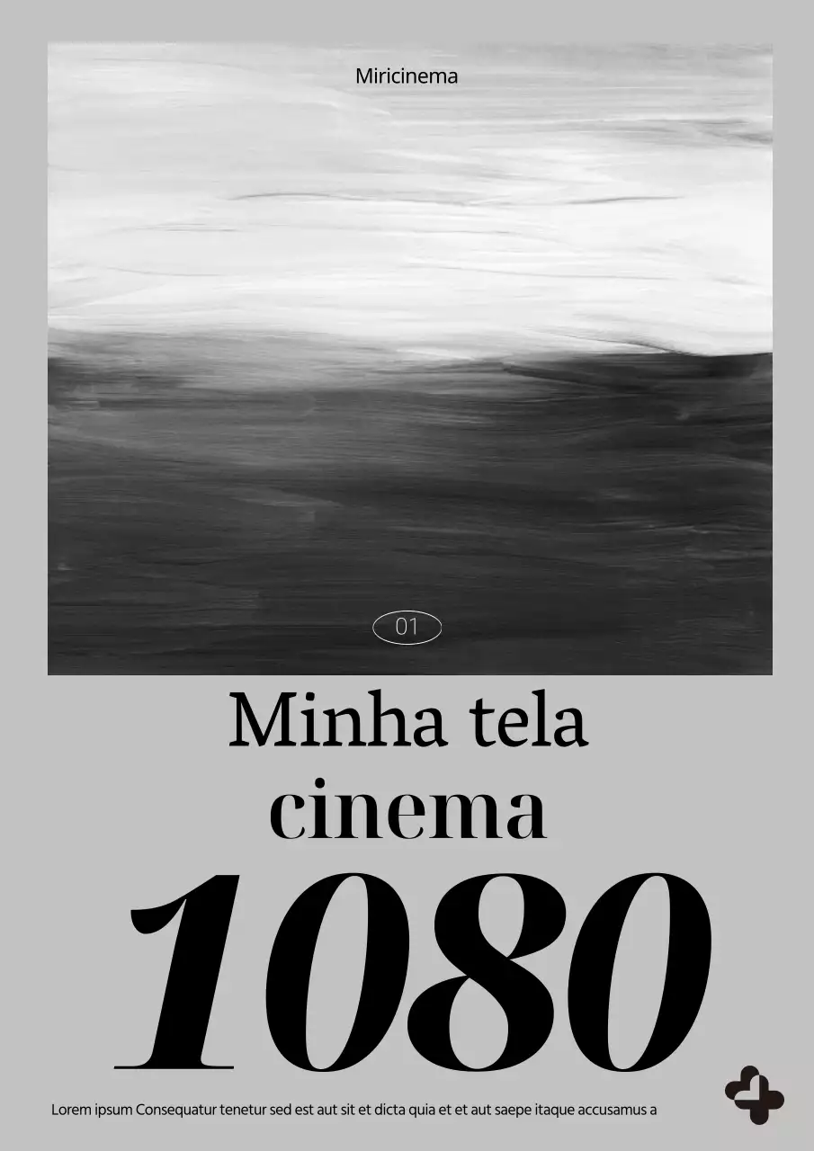 Revista de cinema com ilustrações simples a preto e branco