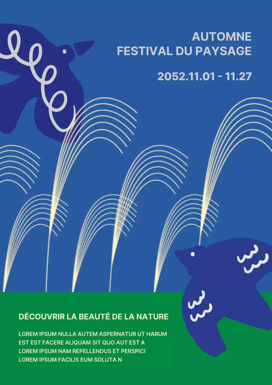 Promouvoir un festival d'automne rétro en bleu et vert