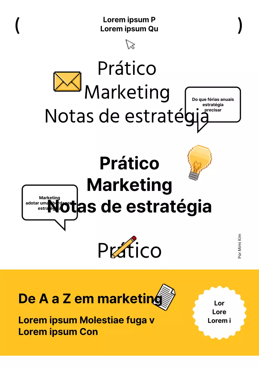 Capa de marketing com texto amarelo e preto