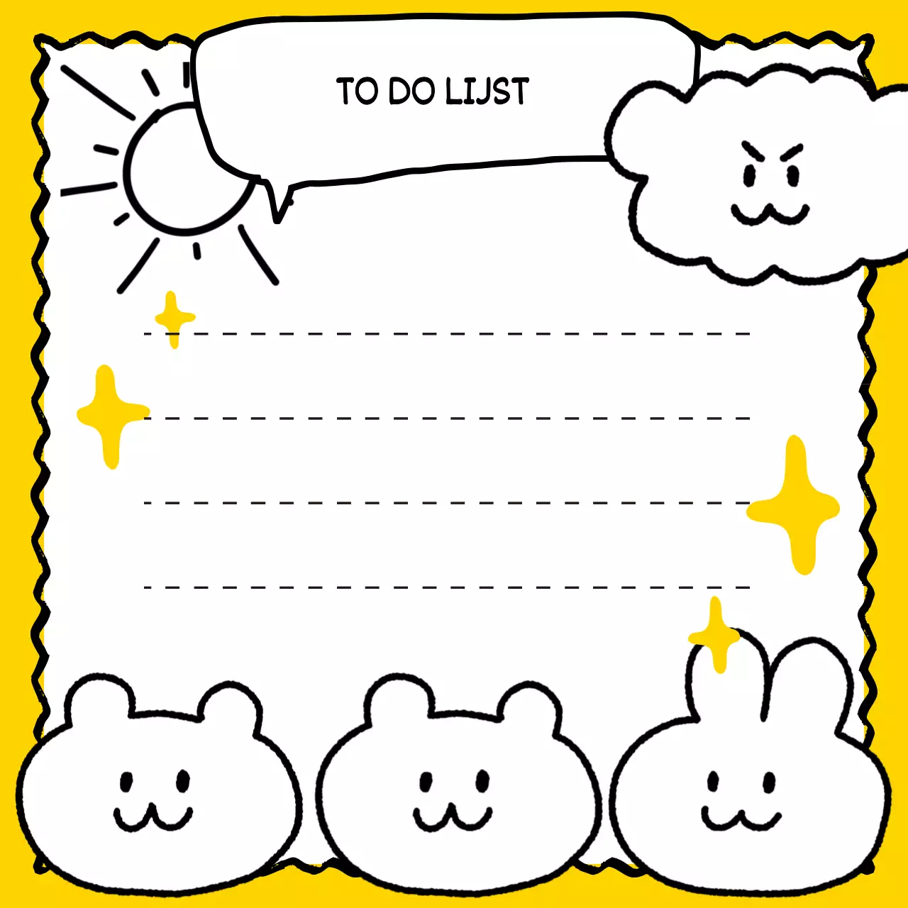 Post-it briefjes met leuke handgetekende figuurtjes