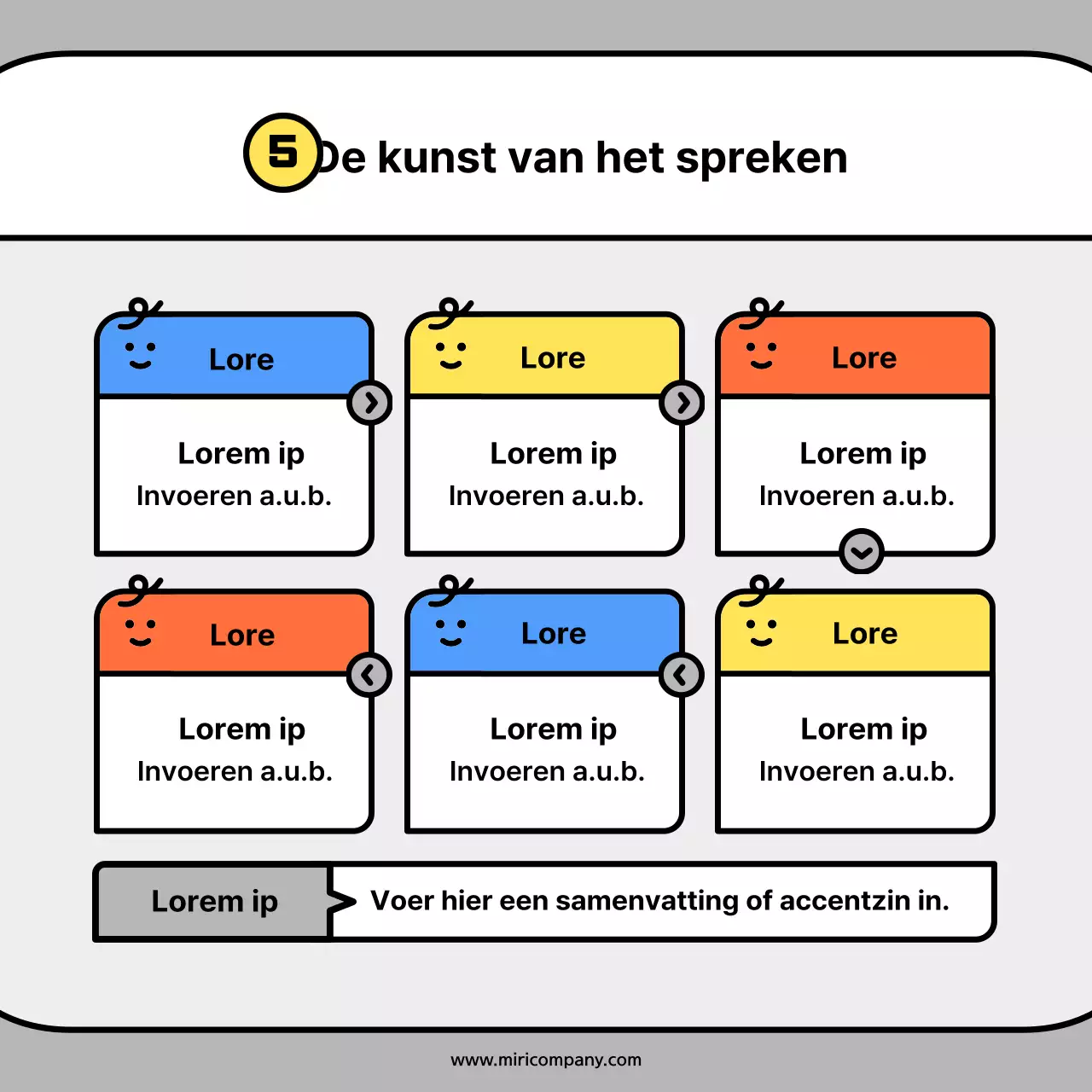 Schattige karaktervormpjes in oranje en blauwe conceptkaartenNews Kit