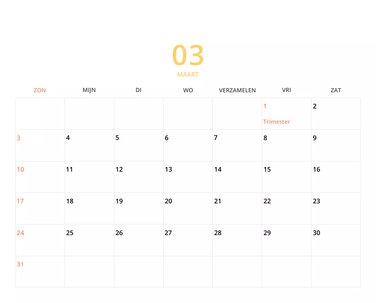 Schattige geïllustreerde groene bureaukalender met familiethema