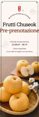 Frutta Chuseok pre-book su sfondo tradizionale beige