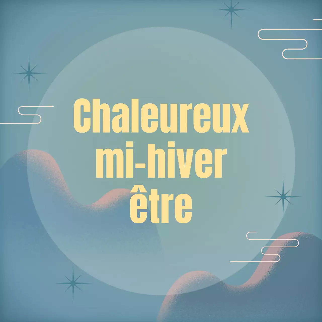 Un message de vœux pour les fêtes de Chuseok, avec une pleine lune et des couleurs bleu et citron qui rappellent l'aube.