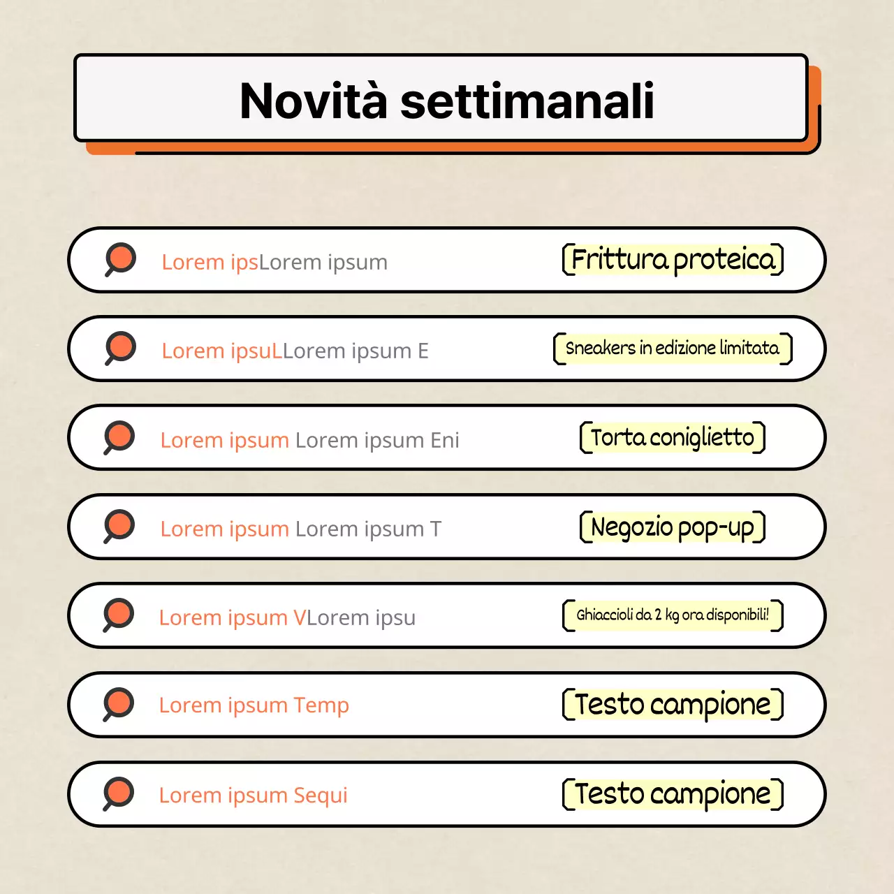 Arancione e bianco, moderno e pulito, che mette in evidenza le informazioni di marketing